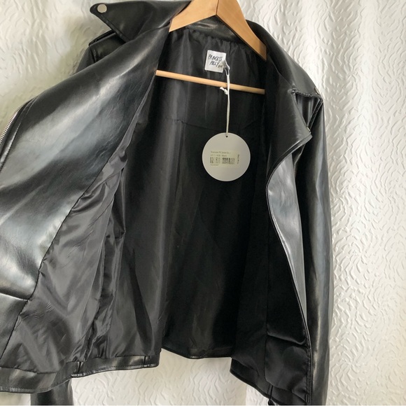 BNWT Princess Polly Black Breakeven PU Jacket Biker Motorcycle Vegan Leather - Picture 7 of 16